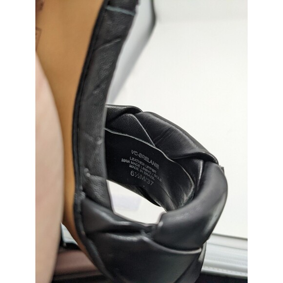 Vince Camuto Brelanie Woven Black Leather Heel Sandal Square Toe 6.5 M NWOB $99 - Picture 6 of 7